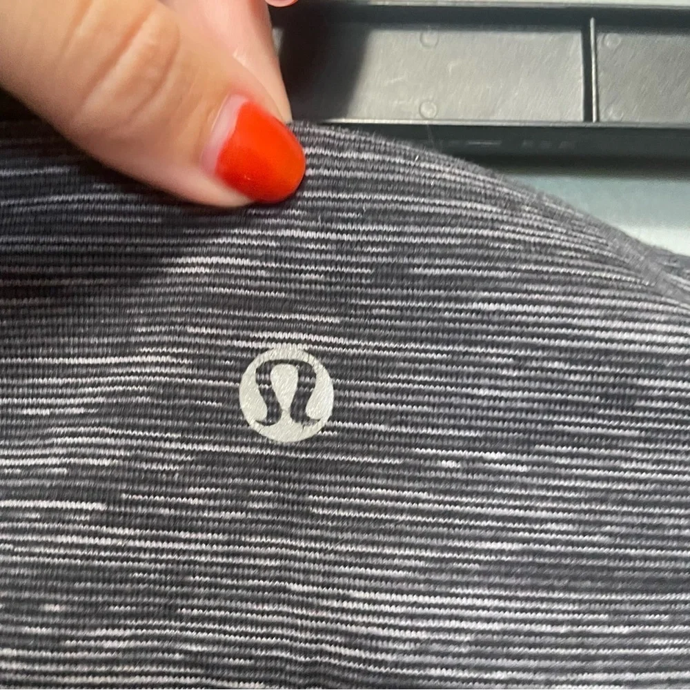 Lululemon Wunder Under Heathered Gray Black Tights Leggings Size 4